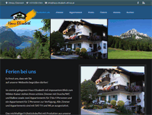 Tablet Screenshot of haus-elisabeth-ellmau.at